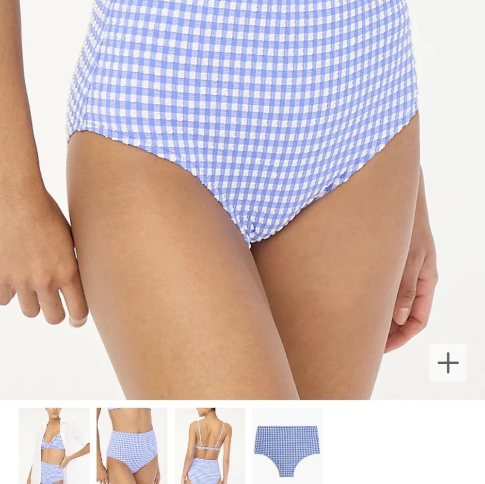 JCrew Seersucker High Waist Bikini Bottom - Picture 3 of 5
